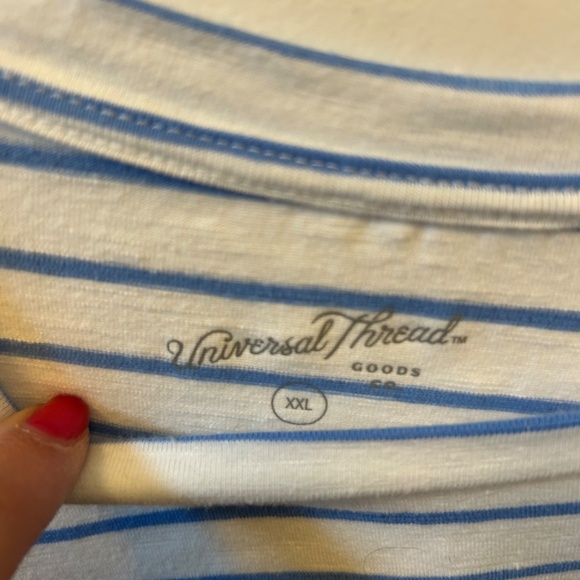 NWT baby blue striped T-shirt dresd - Picture 3 of 3